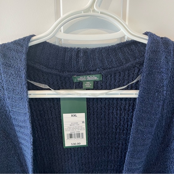 NWT XXL Wild Fable Long Open Cardigan Navy - Picture 3 of 4